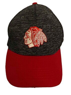 Chicago Blackhawks Kick10 Adjustable Hat Gray Red Strapback CIBC NHL Hockey Cap